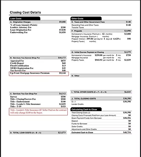 Loan Estimate sample, page 2