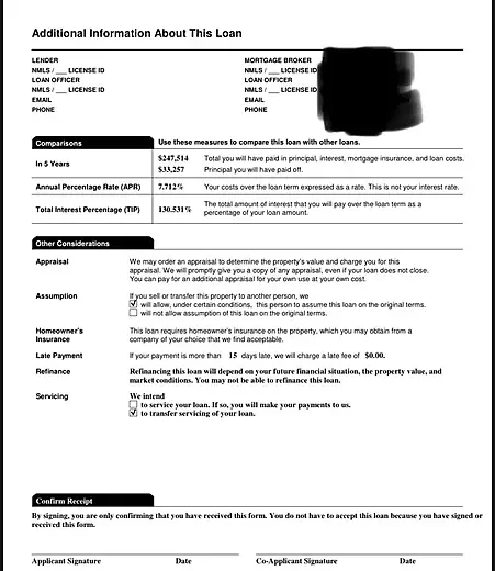 Loan Estimate sample, page 3